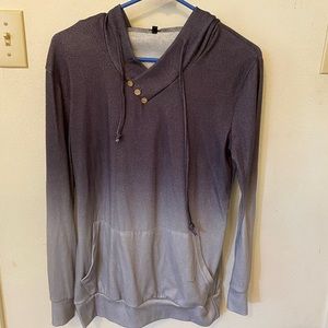 SMALL Grey ombré hoodie